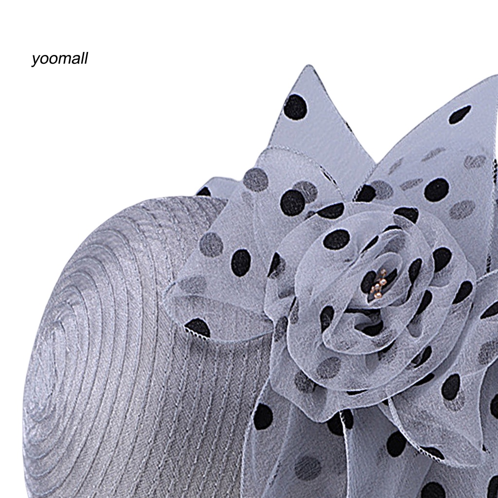 Mũ Tai Bèo Thoáng Khí Chống Tia UV Họa Tiết Chấm Bi / Hoa Xinh Xắn Cho Nữ