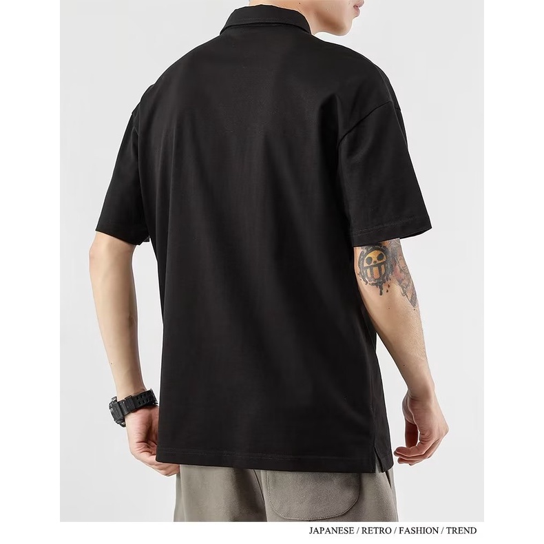 Áo Thun polo Ngắn Tay Form Rộng Phong Cách Đường Phố Thời Trang Mùa Hè Dành Cho Nam