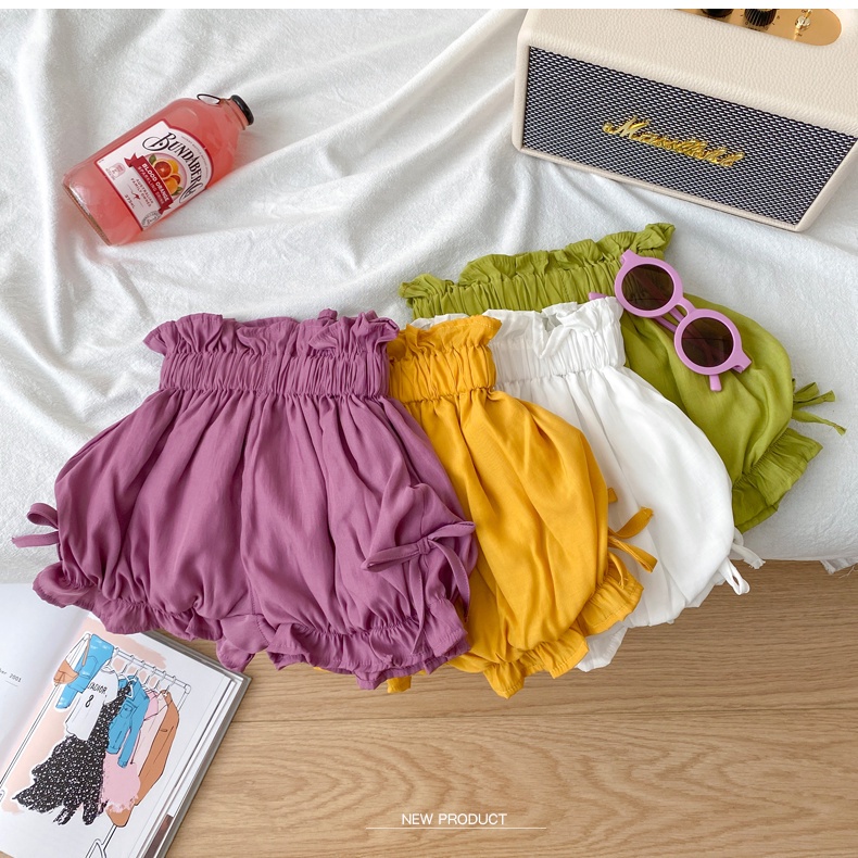 Quần Đùi Mùa Hè Dáng Rộng Họa Tiết Hoa Hợp Thời Trang Cho Bé Gái