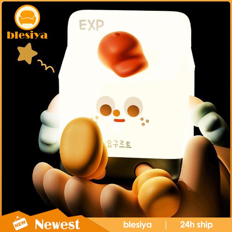 [Blesiya] Đèn Ngủ Hình Hộp Sữa Hoạt Hình Cổng USB Làm Quà Tặng Sinh Nhật Cho Bé