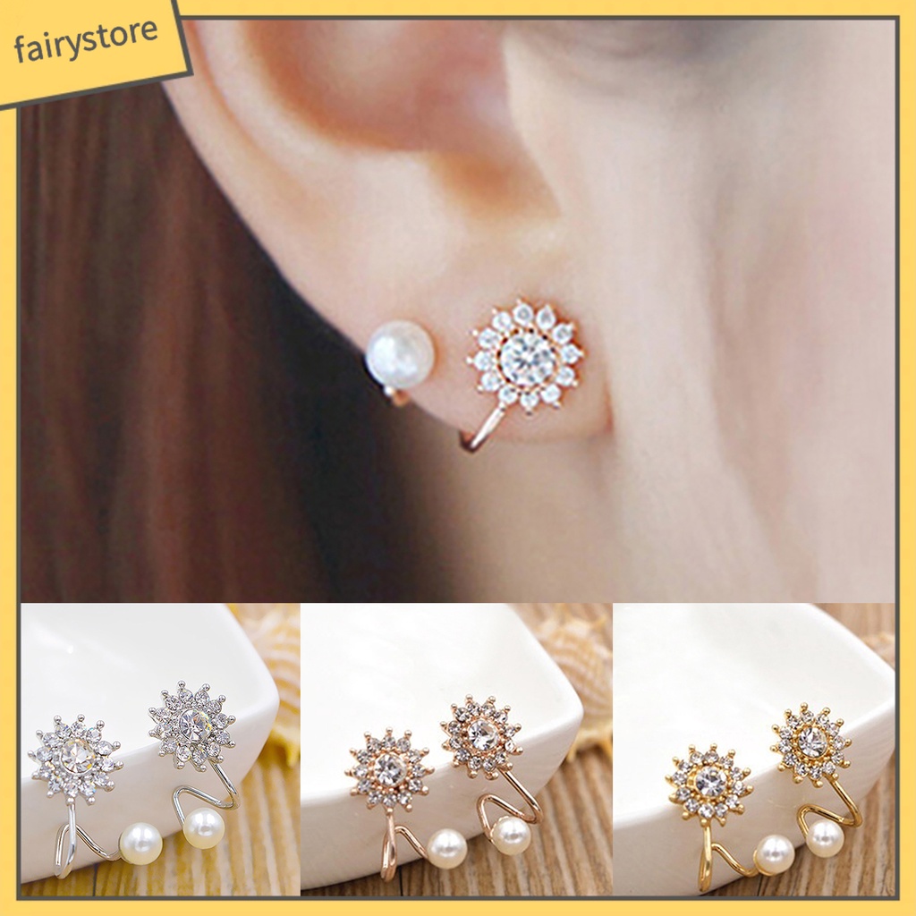 1 Đôi Bông Tai Hình Bông Tuyết Đính Đá Siêu Nhẹ Thanh Lịch