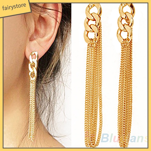 Bông Tai Dáng Dài Phối Tua Rua Phong Cách Retro Thời Trang Dự Tiệc Cho Nữ