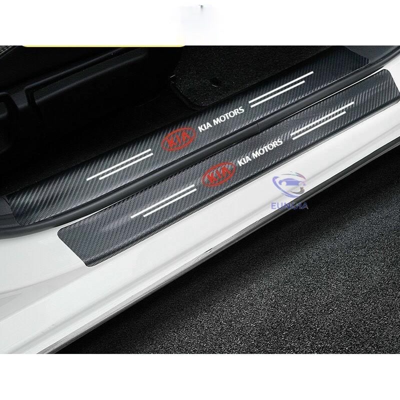 Sét 9 miếng dán bậc cửa HONDA có vân carbon dán full keo chống trầy tốt