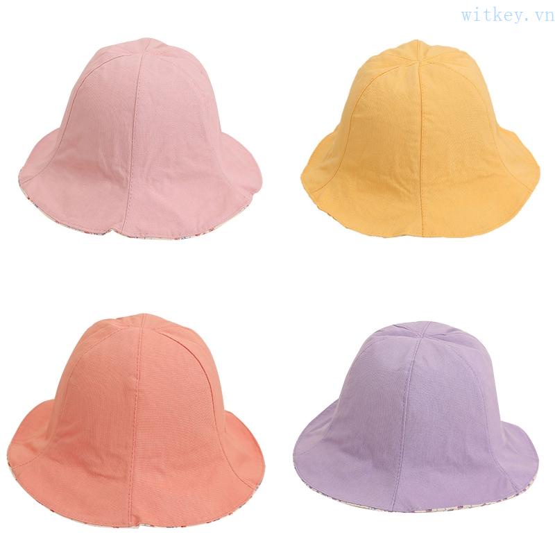 Nón Bucket Hai Mặt In Họa Tiết Hoa Thời Trang Đi Biển Mùa Hè Cho Bé Gái