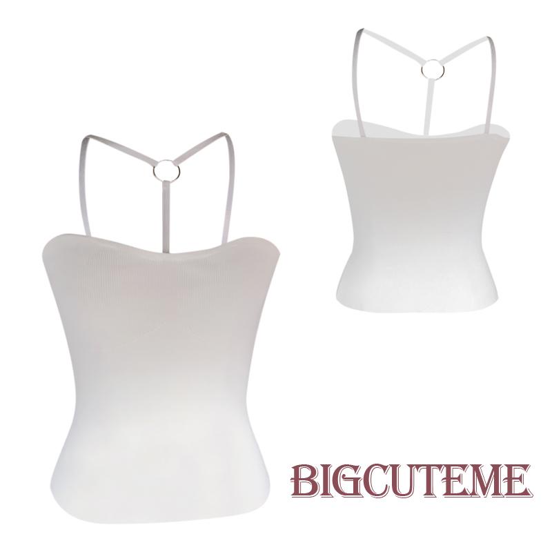 [] - Áo Dệt Kim Hai Dây Ôm Dáng Màu Trơn Thời Trang Đi Tiệc Mùa Hè Cho Nữ