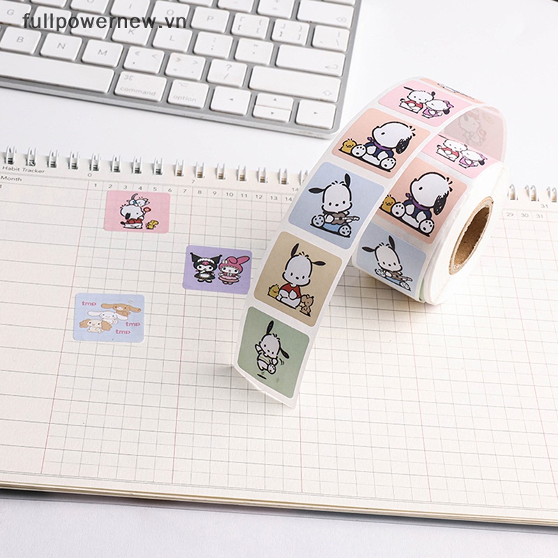 Cuộn 500 Miếng Dán Hoạt Hình Chó Sanrio ers Kuromipacha Dễ Thương Dùng Làm Quà Tặng vn