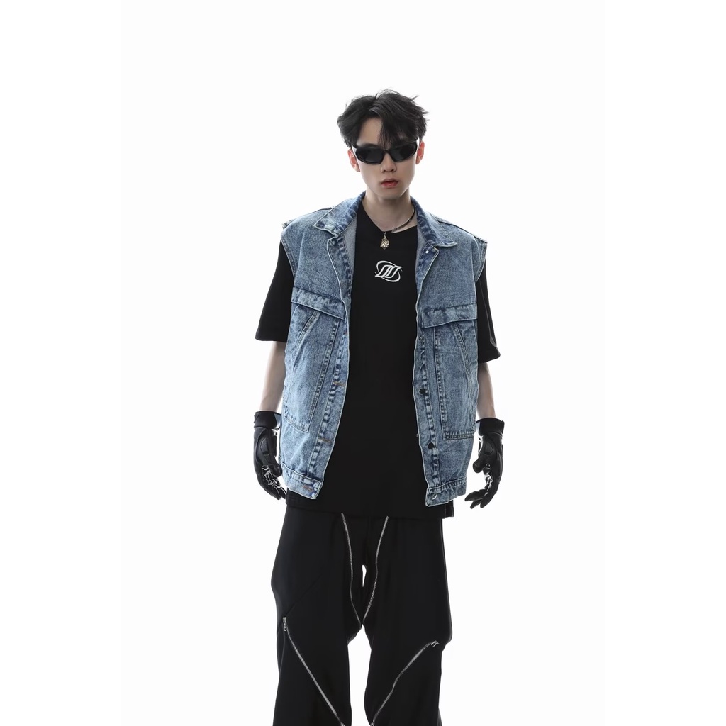 Áo Khoác Denim Không Tay Thời Trang Mùa Hè Dành Cho Nam Giới