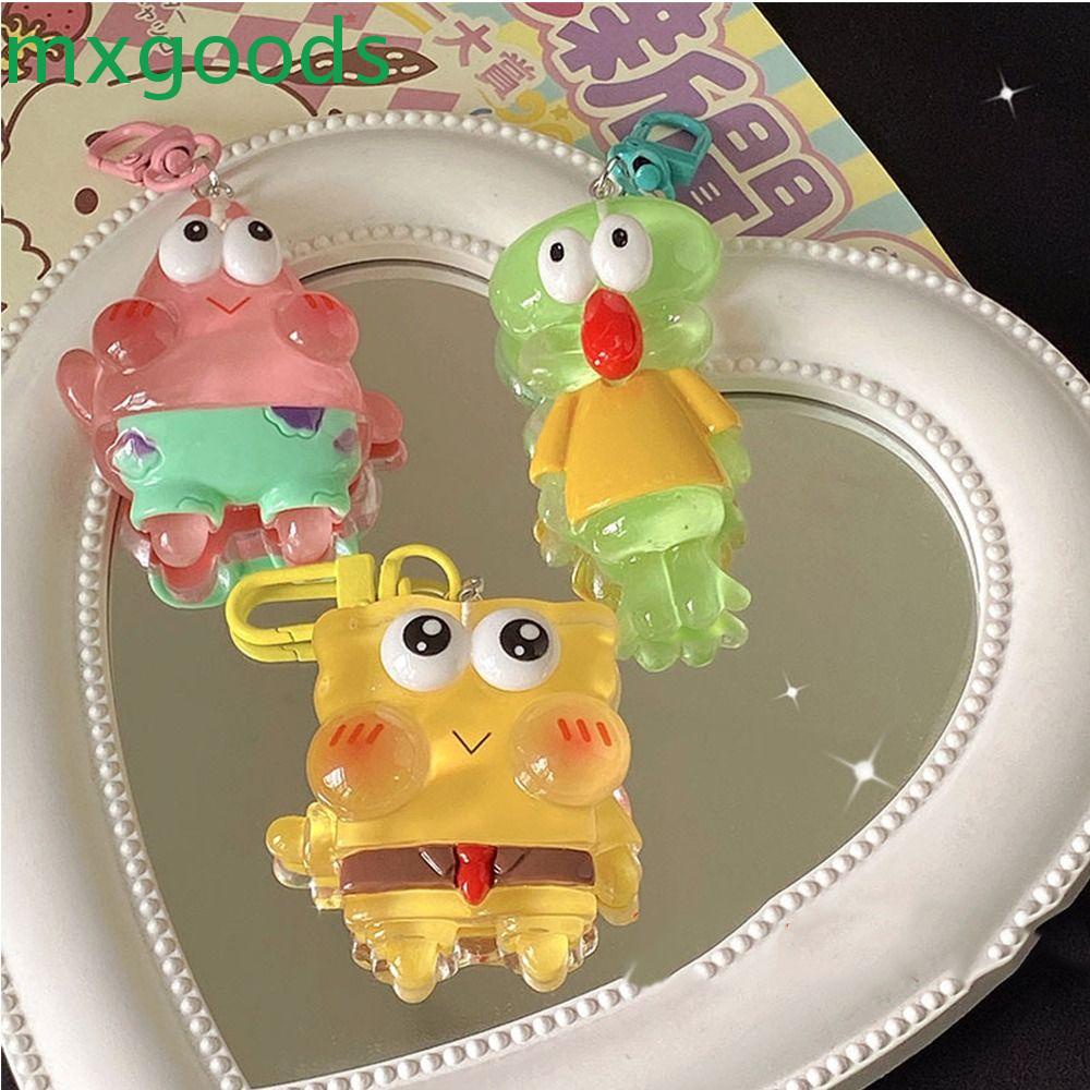 MXGOODS Móc Chìa Khóa Bằng Acrylic Họa Tiết Hoạt Hình SpongeBob Patrick Phong Cách Hàn Quốc Độc Đáo