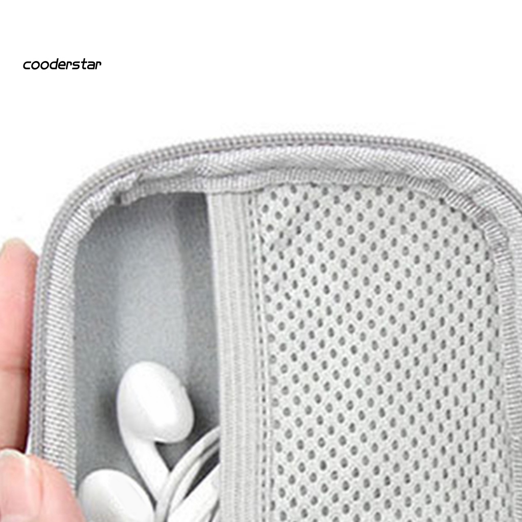 Túi Lưới Tròn / Vuông / Chữ Nhật Bằng EVA Cứng Đựng Dây Cáp Tai Nghe Cho Du Lịch