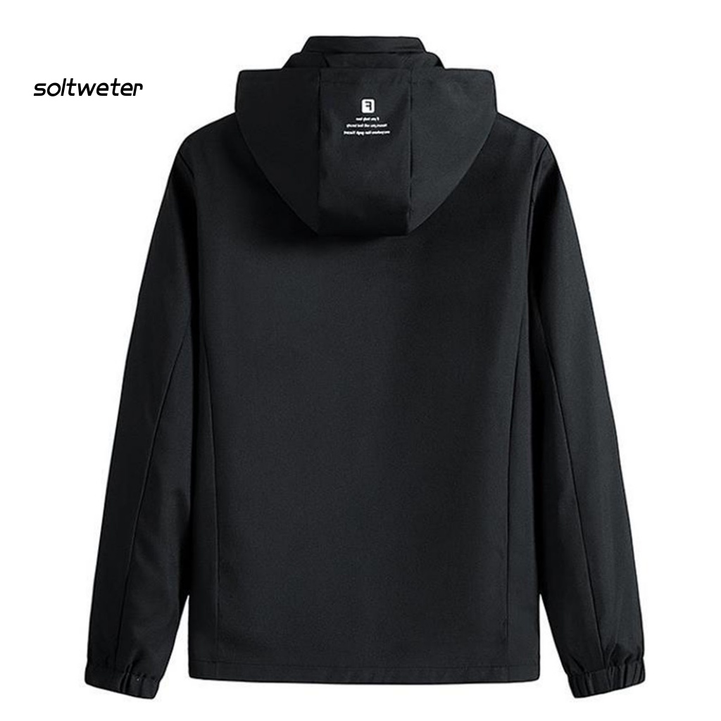 Áo Khoác Màu Trơn Có Nón Phối Túi Có Khóa Kéo Có Thể Tháo Rời Thời Trang Đường Phố Cho Nam