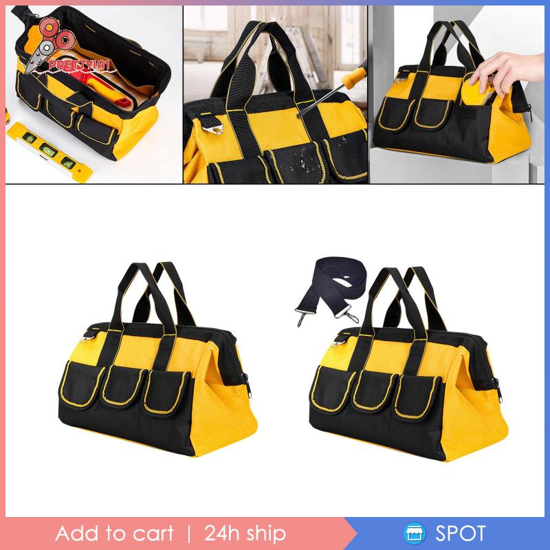 [Prettyia1] Túi Tote Đựng Dụng Cụ Làm Mộc Sức Chứa Lớn Có Túi Bên