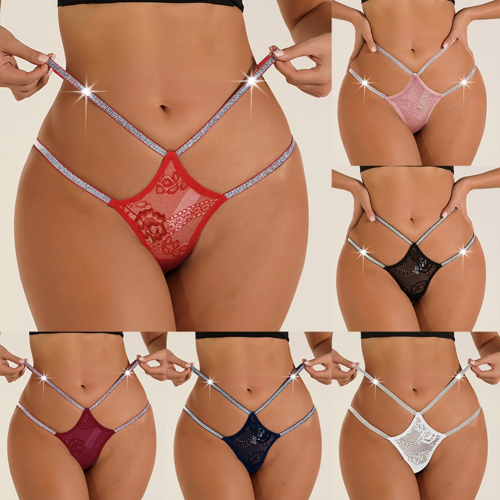 Quần Lót Ren Hoa Lưng Thấp Thiết Kế Khoét Quyến Rũ Cho Phái Nữ