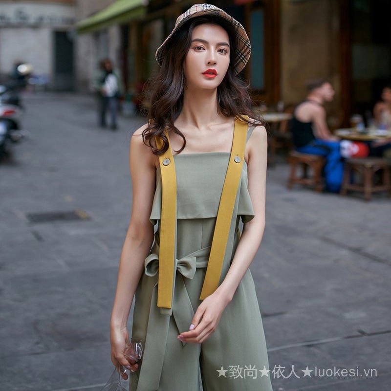 Bộ Áo Liền Quần Hai Dây Bằng Vải Voan Lưng Cao Xếp Ly Tới Mắt Cá Chân Dành Cho Bạn Nữ cxbluokesi.vn68