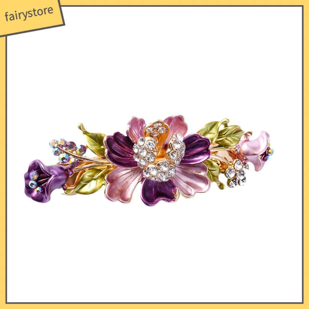 Kẹp Tóc Đính Đá Hình Hoa Lấp Lánh Chống Trượt Thời Trang Cho Nữ