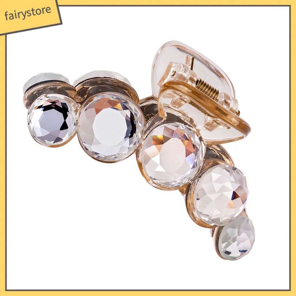 Kẹp Tóc Càng Cua Bằng Nhựa Đính Pha Lê Lấp Lánh Trang Nhã