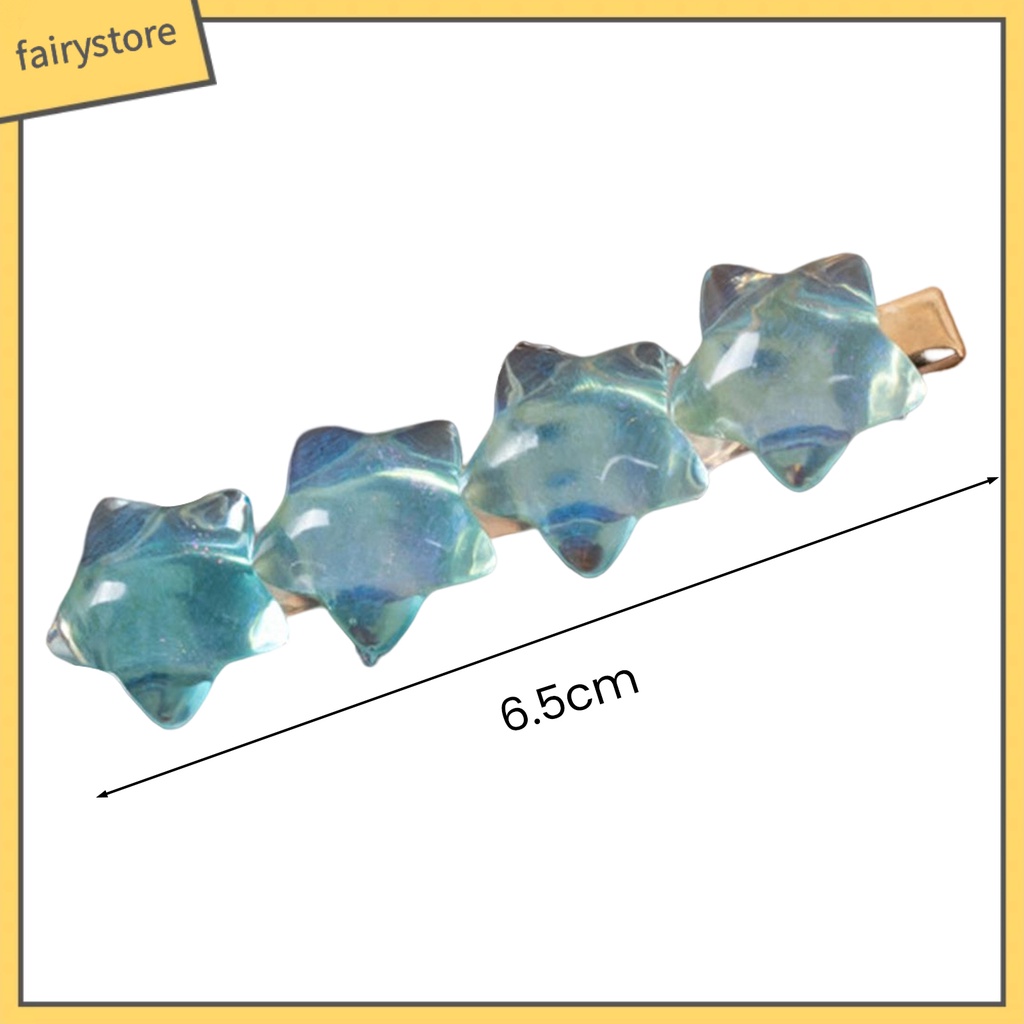 Kẹp Tóc Trang Trí Ngôi Sao Trong Suốt Bằng Nhựa Resin Chống Trượt Phong Cách Hàn Quốc Cho Nữ