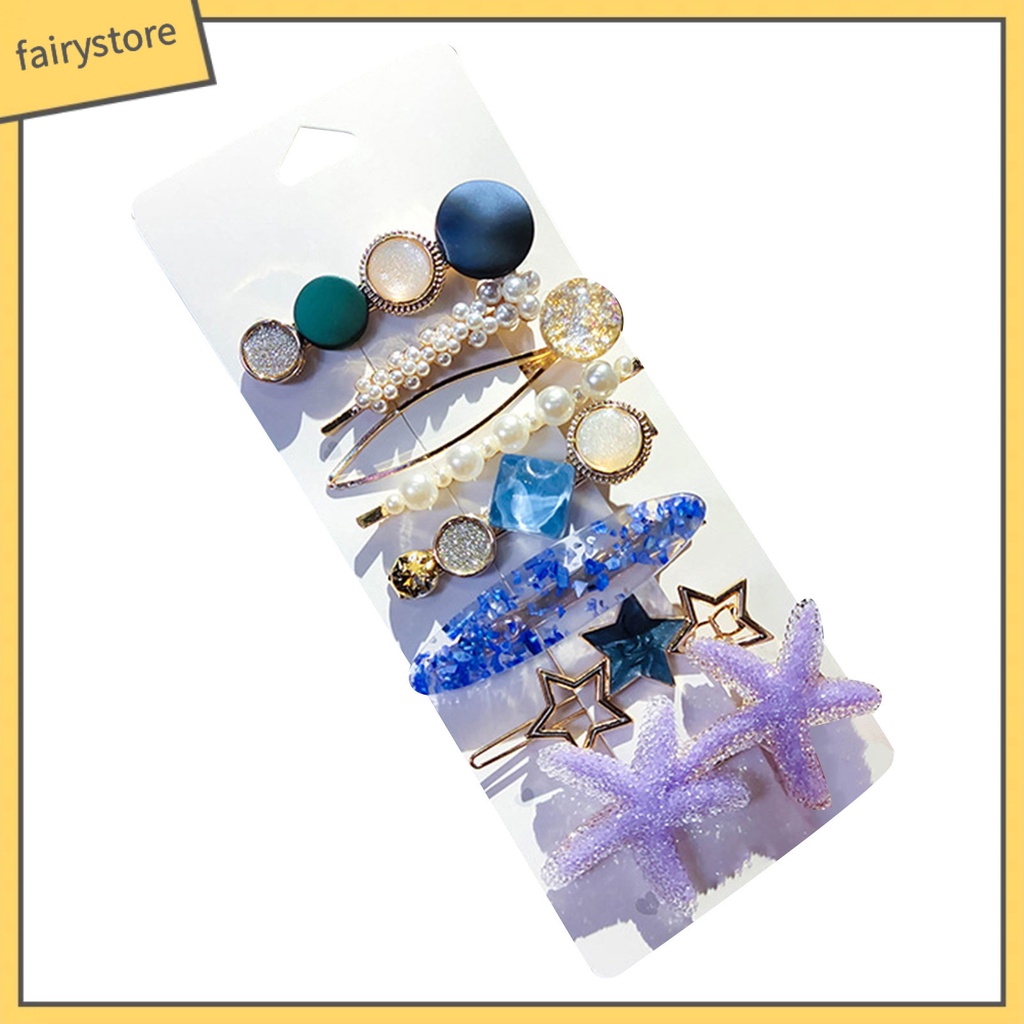 Set 6 / 7 / 8 Kẹp Tóc Đính Ngọc Trai Nhân Tạo Thời Trang Dành Cho Nữ