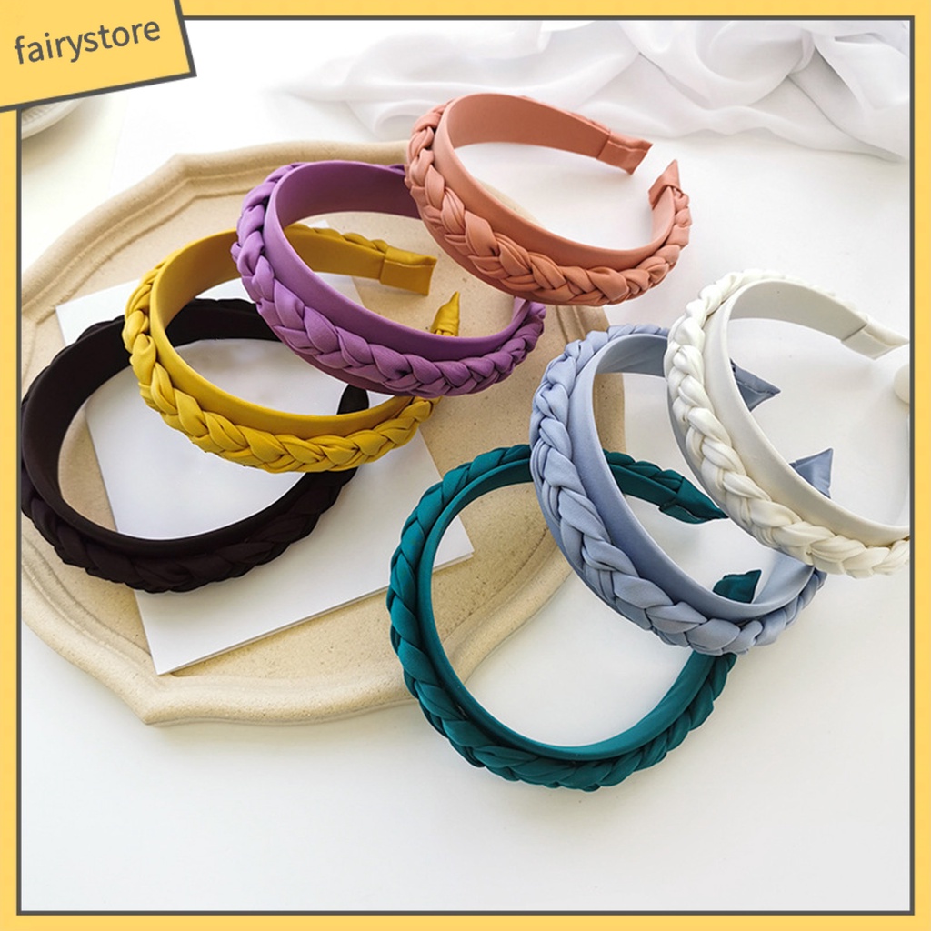 Băng Đô Cài Tóc Bản Rộng Màu Sắc Trơn Thoải Mái Dùng Hàng Ngày