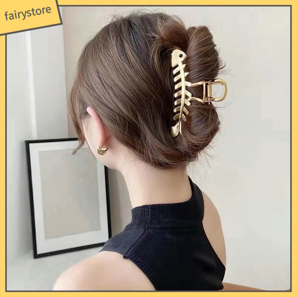 Kẹp Tóc Càng Cá Mập Bằng Kim Loại Chống Trượt Tạo Kiểu Tóc Cho Nữ