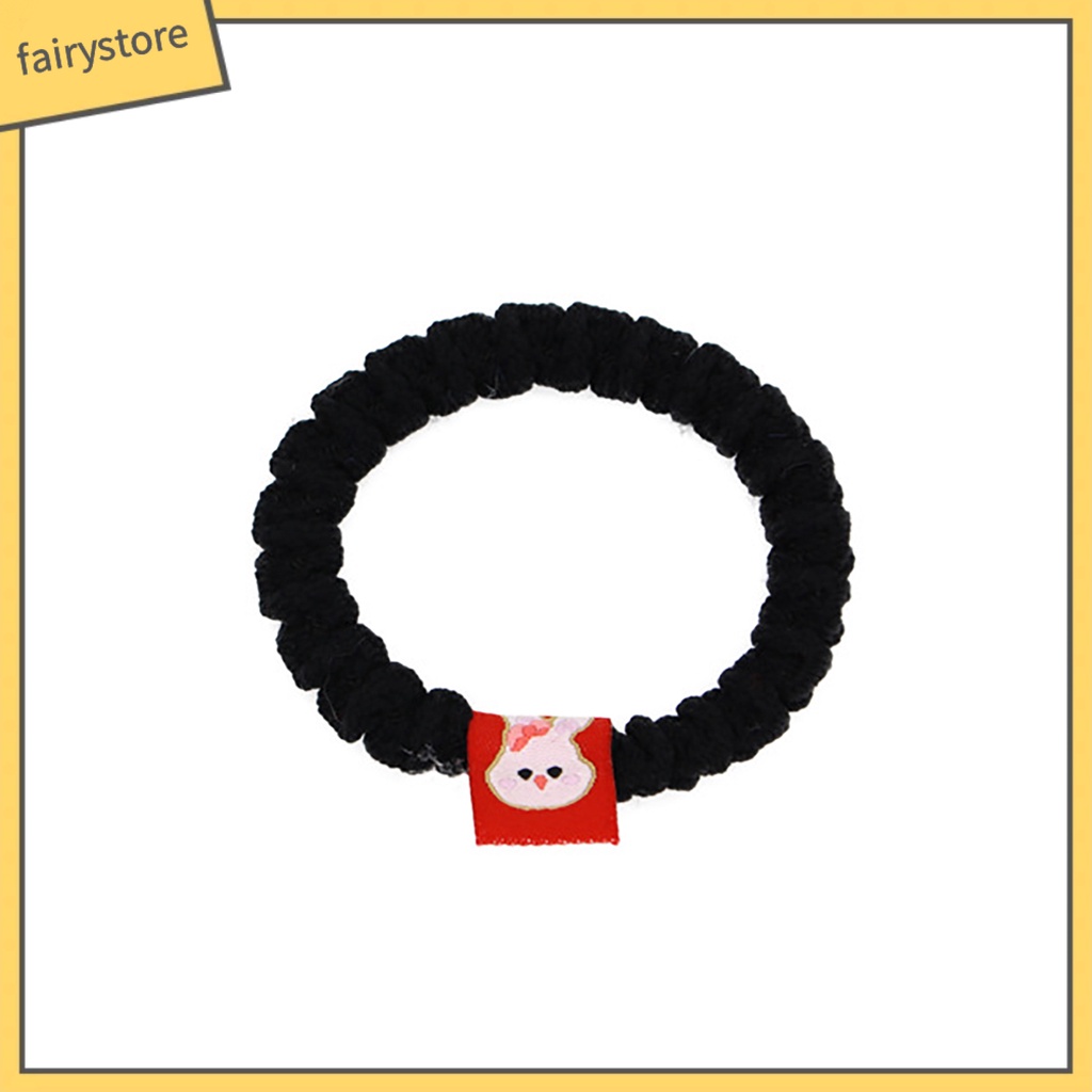 Bộ 2 Dây Cột Tóc Co Giãn Chống Trượt Hình Thỏ Xinh Xắn