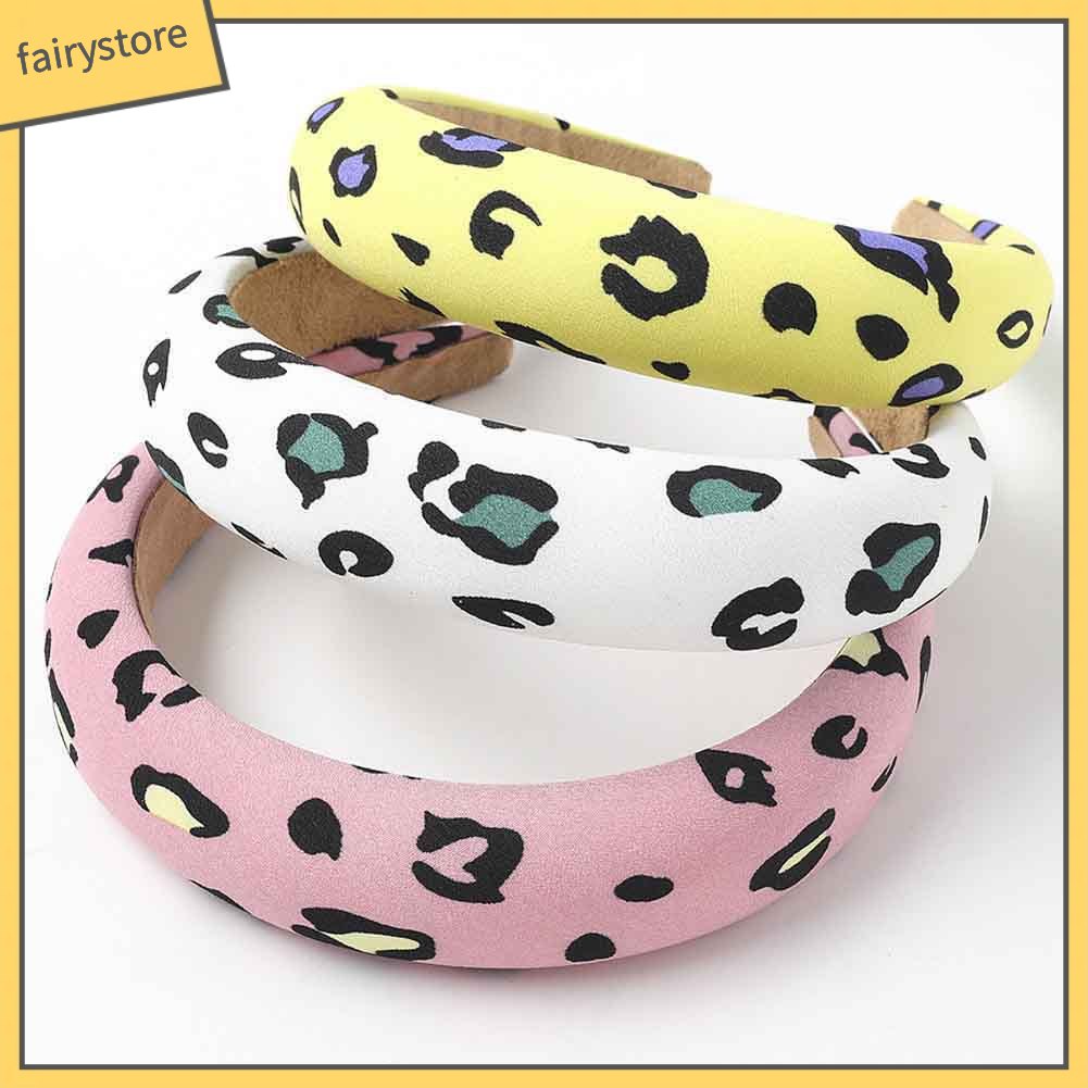 Băng Đô Cài Tóc Có Mút Xốp In Họa Tiết Da Báo Cho Nữ