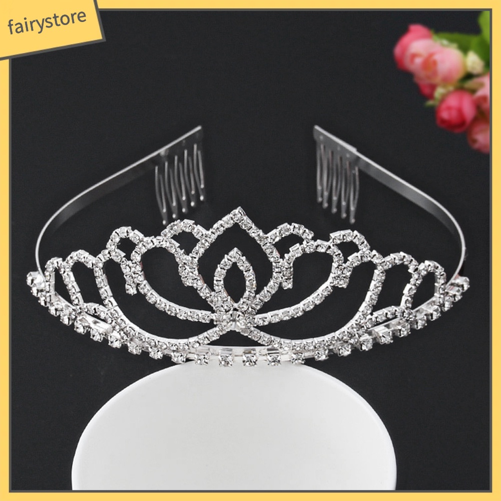 Cài Tóc Hình Vương Miện Đính Đá Lấp Lánh Trang Nhã Cho Nữ