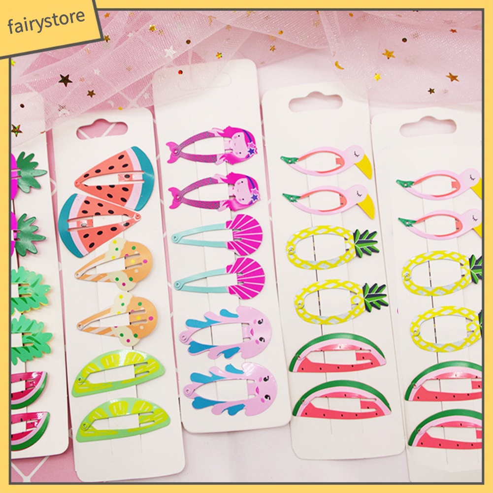 Set 6 Kẹp Tóc Hình Trái Cây Dễ Thương Cho Bé Gái