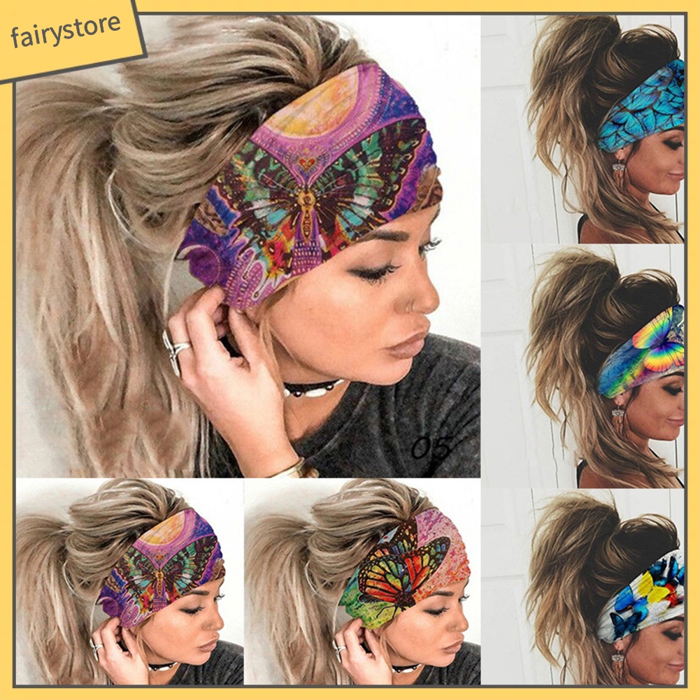 Băng Đô Thể Thao Bản Rộng Co Giãn Thoáng Khí Thấm Hút Mồ Hôi Nhiều Màu