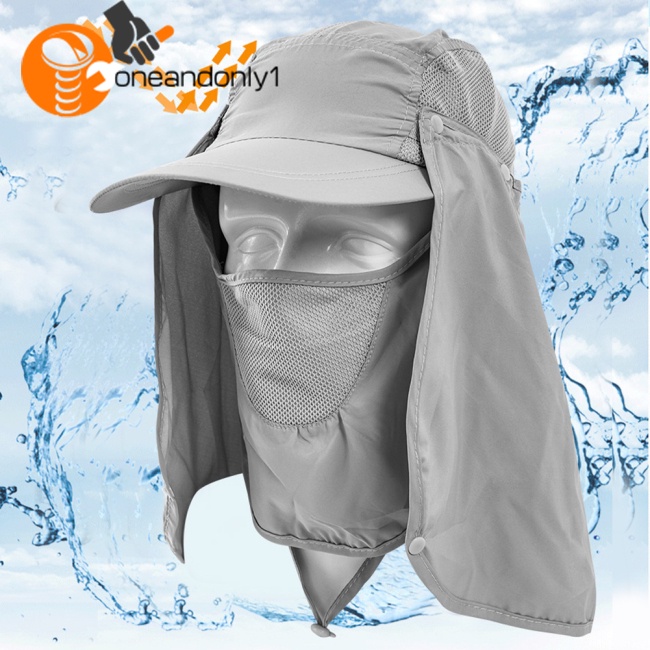 Mũ Chống Nắng Uv Bảo Vệ 360 Độ Nhanh Khô Kèm Tấm Che Mặt Và Cổ Tiện Dụng Thời Trang Mùa Hè Cho Nam Và Nữ