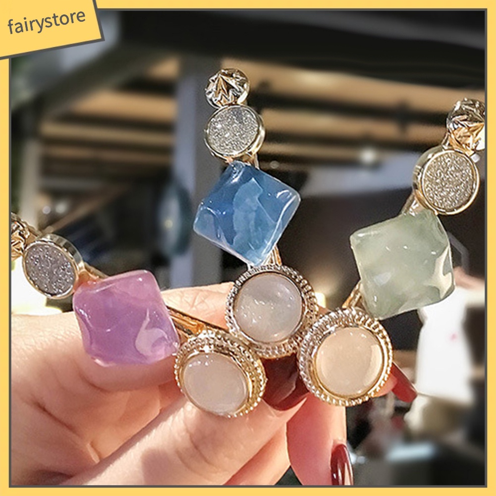 Kẹp Tóc Hình Tròn / Vuông Thời Trang Cho Nữ