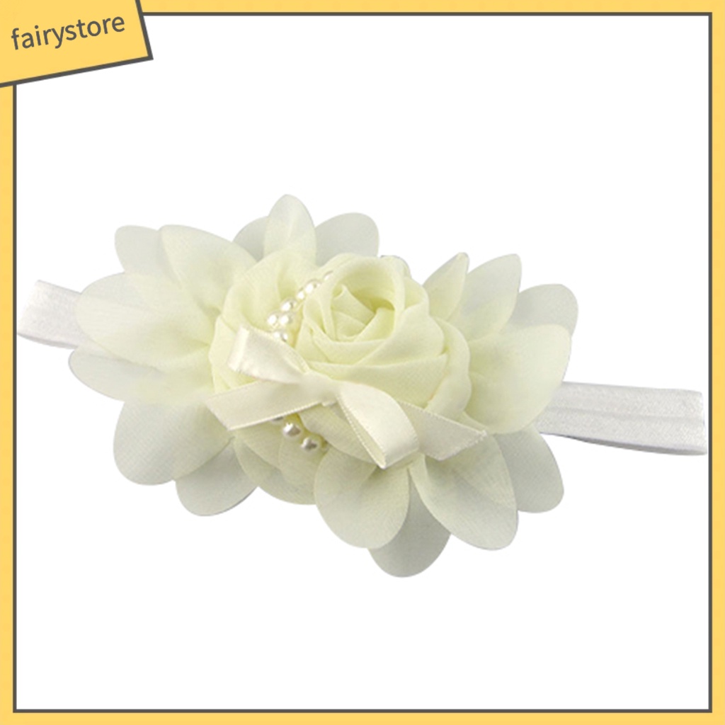 Băng Đô Nơ Đính Ngọc Trai Nhân Tạo Dễ Thương Cho Bé Gái