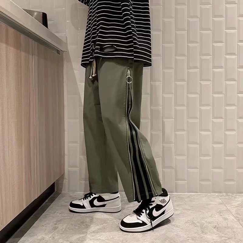 Quần Dài Ống Rộng Phong Cách Đường Phố Hàn Quốc Cá Tính Cho Nam
