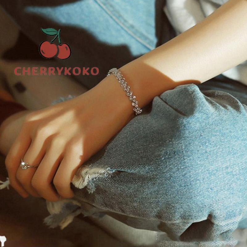 🍒🍒CHERRYKOKO Vòng Tay Đính Đá Lấp Lánh Sang Trọng Thời Trang Cho Nữ