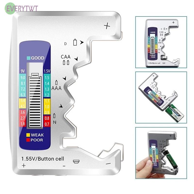 ⭐Hàng Có Sẵn! ⭐Dụng Cụ Kiểm Tra Pin Thay Thế 92 * 63 * 14mm 9V / 1.5V Màu Bạc