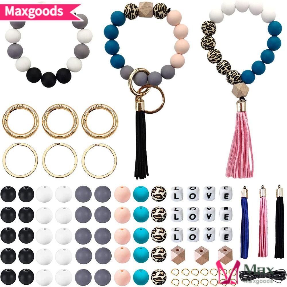 Bộ 84 Hạt Silicone In Chữ Cái Dùng Làm Móc Khóa Xe Hơi