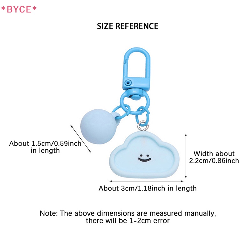 Móc Chìa Khóa Mặt Tròn In Hình Đám Mây / Trái Tim / Tai Nghe Thời Trang Cho Nữ Mới