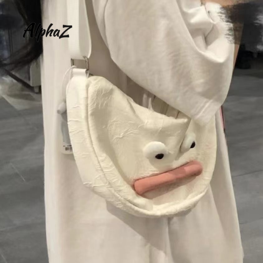 Túi Đeo Chéo Sức Chứa Lớn Họa Tiết Bánh Bao Vui Nhộn Dễ Thương Cho Nữ