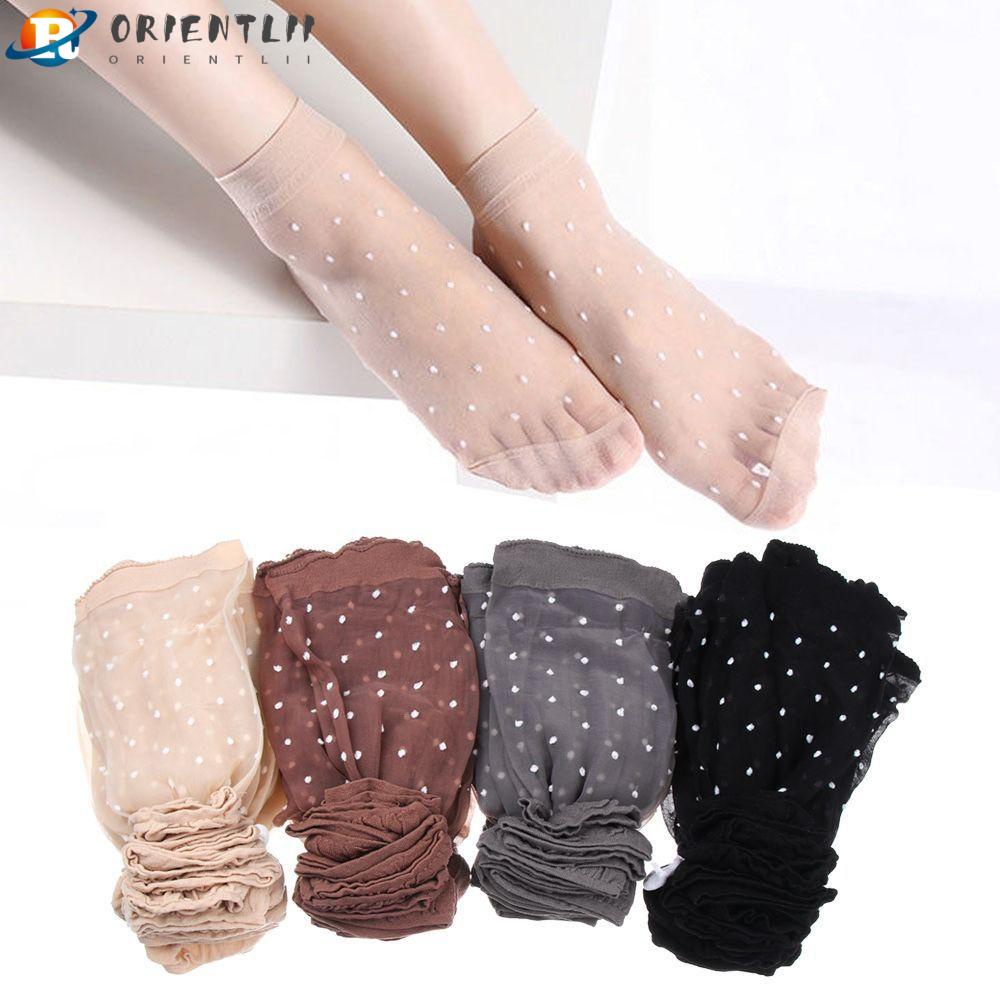 Vớ Trong Suốt Chấm Bi Orentlii Mùa Hè|Áo Lụa Mỏng Dáng Ngắn Thời Trang Trẻ Trung