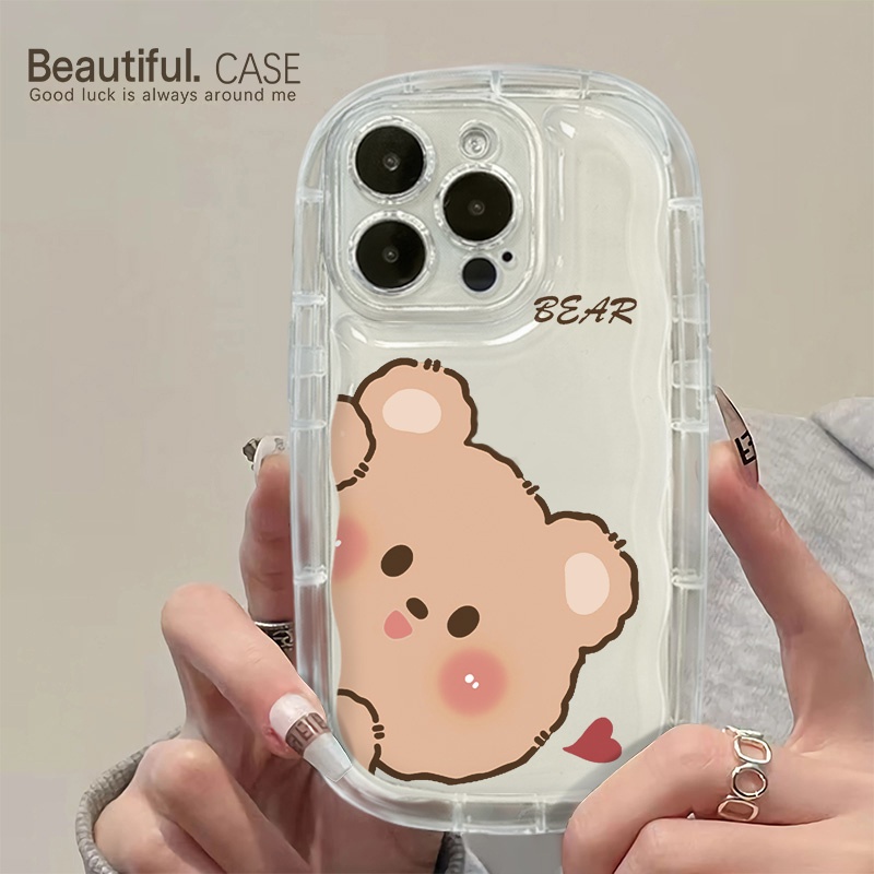 Ốp Điện Thoại Silicone Mềm Trong Suốt Chống Sốc In Hình Gấu Thỏ Cho IPhone 14 13 12 11 Pro Max XS X XR 8 + 7 Plus
