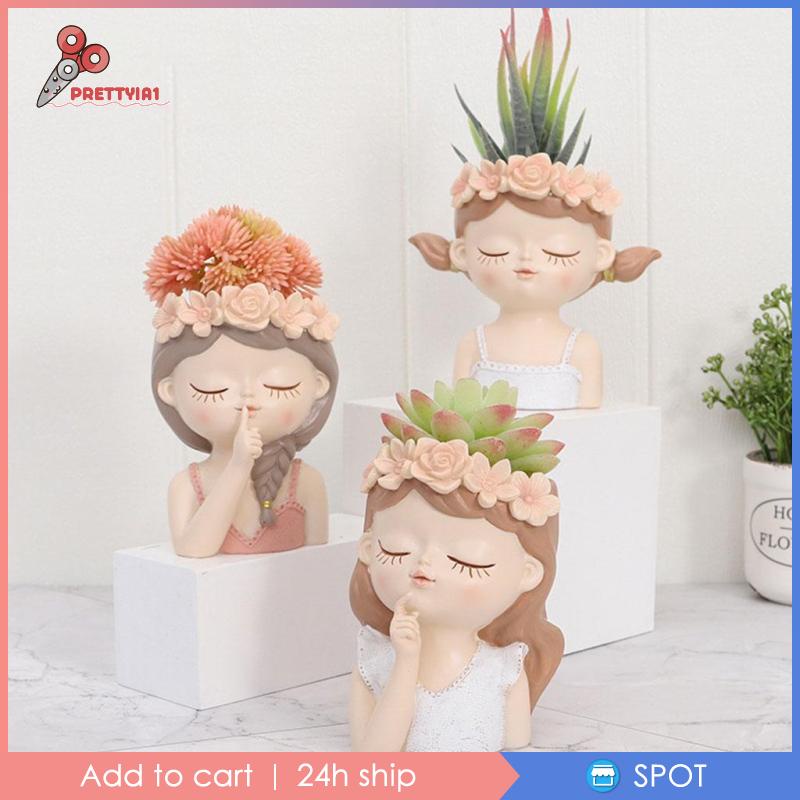 1 Chậu Hoa Hình Chân Dung Dễ Thương Kích Thước 7x7x11cm