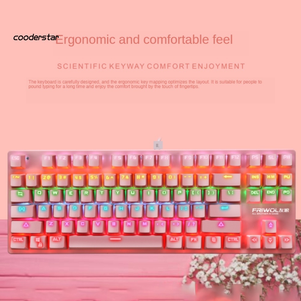 Bàn PhíM Cơ Gaming COOD G50, Trục Xanh RGB NhiềU MàU Cho MáY TíNh