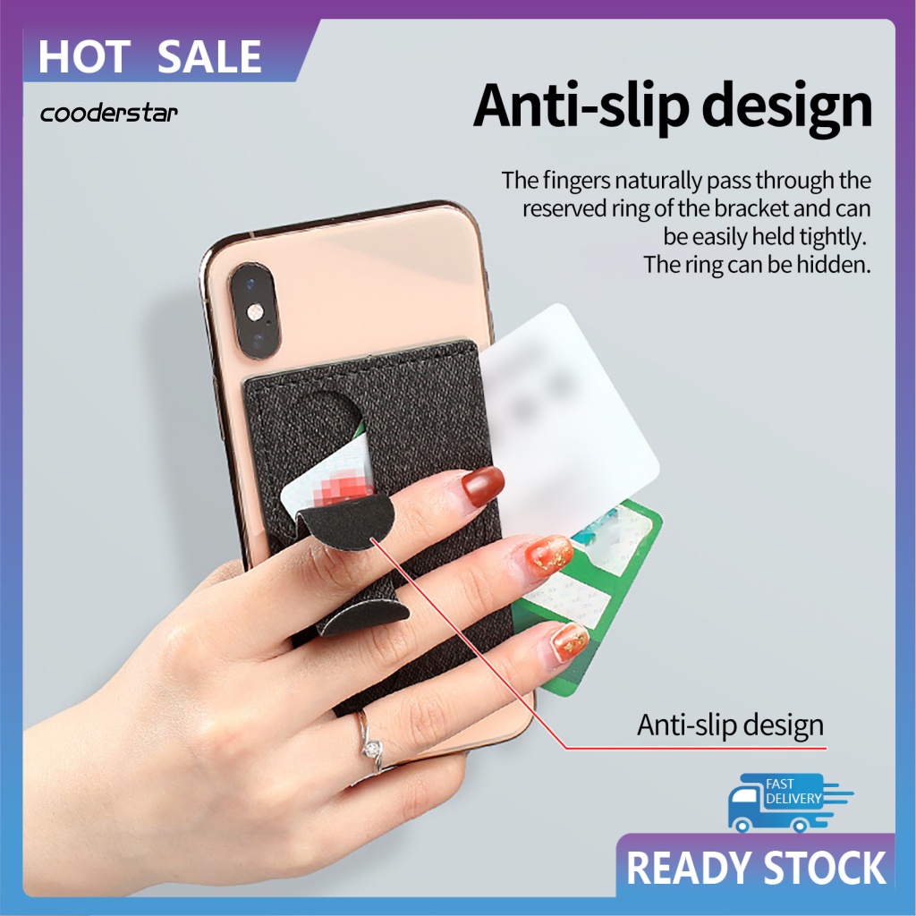 Miếng Dán Điện Thoại Siêu Mỏng Có Ngăn Đựng Thẻ Từ Tính Không Để Lại Dấu Vết