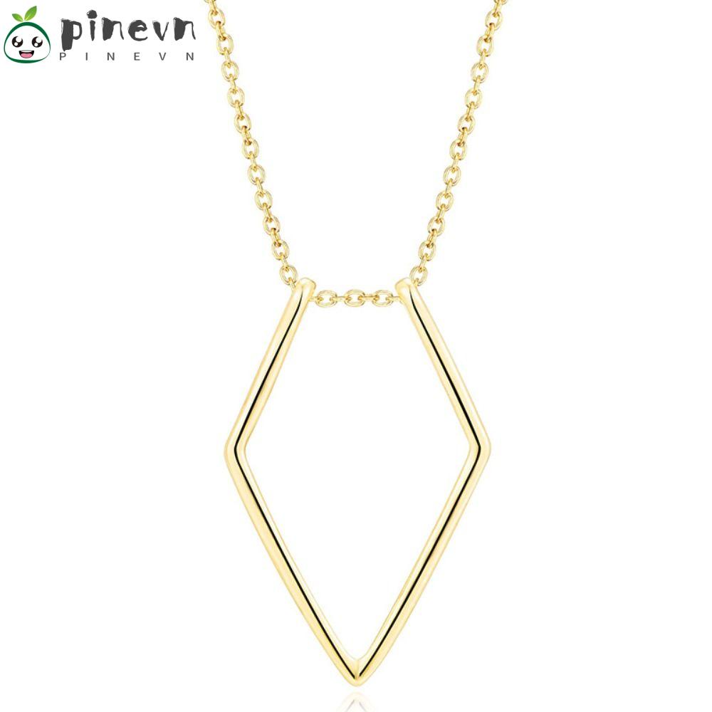 Vòng cổ Mặt Hình Trái Thông|Nhẫn Hình Thoi Bằng Thép Không Gỉ Cho Nữ