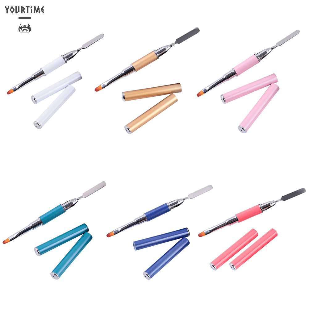 Cọ Hai Đầu Bằng Thép Không Gỉ Dùng Trang Trí Móng Nghệ Thuật