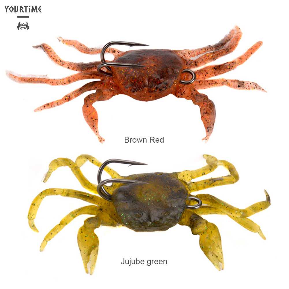 Mồi Câu Cá Giả Hình Cua 3D Mềm 10cm 30g