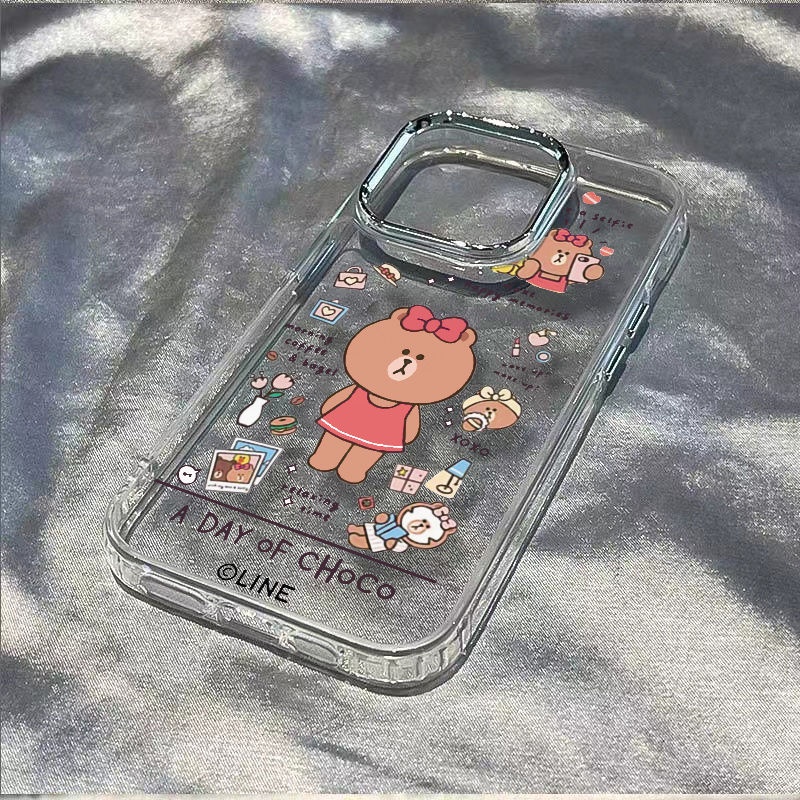 ✅Ốp Điện Thoại Mềm Chống Sốc In Hình Gấu Nâu Cho Iphone 11 12 14pro 78 13max XWRX