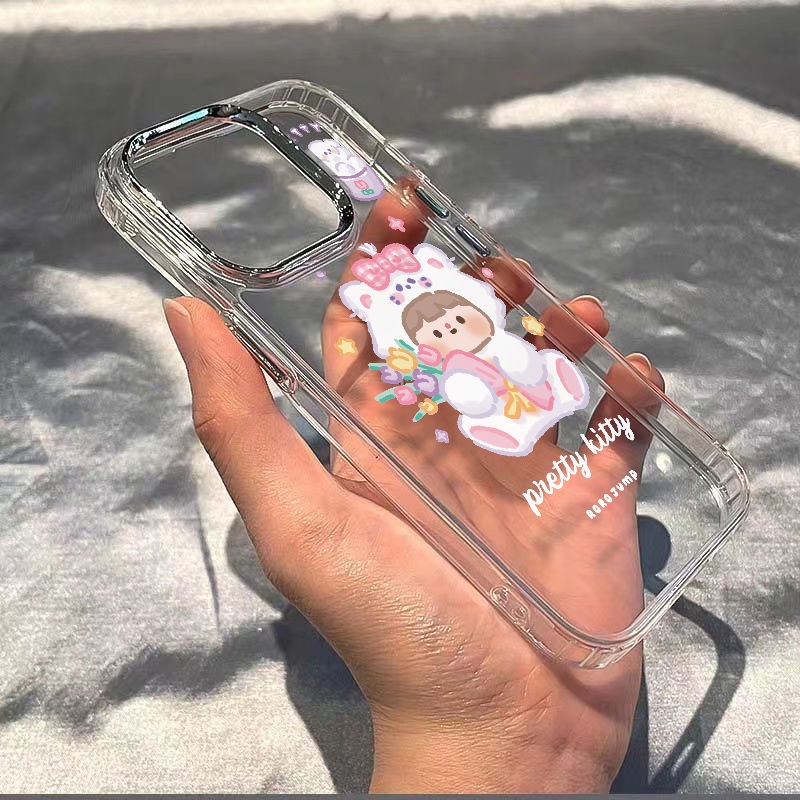 ✅Ốp Điện Thoại Dẻo Họa Tiết Chú Mèo &amp; Bó Hoa Đơn Giản Chống Sốc Cho Iphone12Plus14Proxsins 1311 8 7