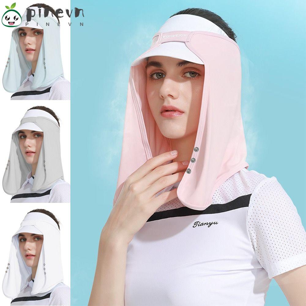 Mũ Xô Che Nắng Bằng Lụa Lạnh Thoáng Khí Bảo Vệ Mặt Cổ Cho Hoạt Động Thể Thao Ngoài Trời