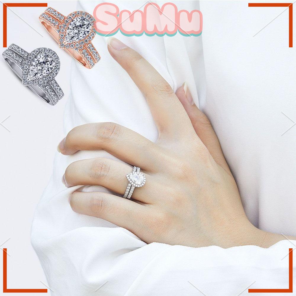 SUMU Nhẫn Hình Giọt Nước Thời Trang Chất Lượng Cao Cho Nữ