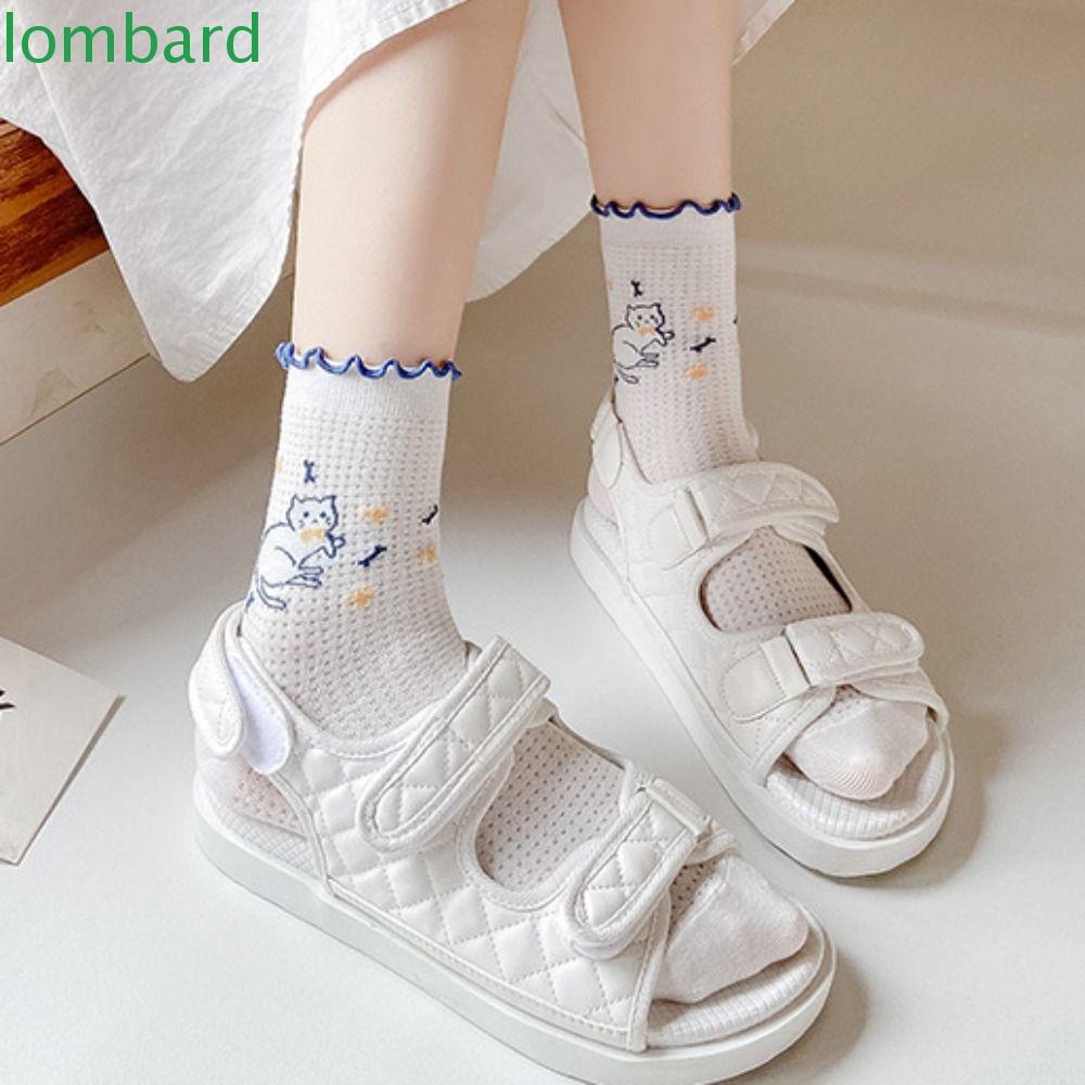 Tất Lưới Cotton Thoáng Khí Phong Cách Harajuku Nhật Bản